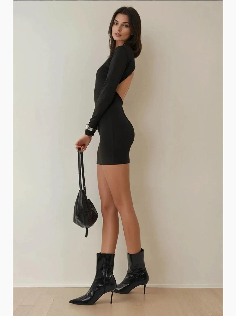 Mini-robe moulante à découpes dans le dos hiccup Noir - Kiabi