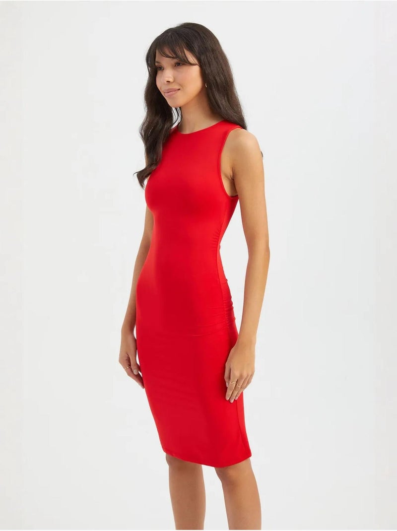 Mini robe moulante sans manches à col rond hiccup Rouge - Kiabi