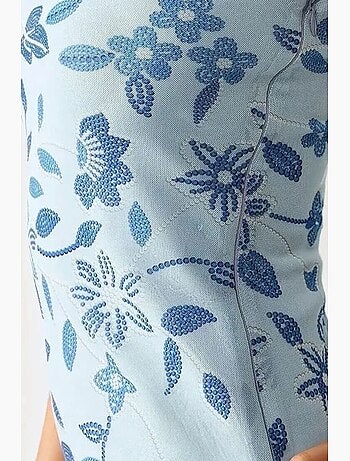 Mini-robe moulante texturée sans bretelles hiccup
