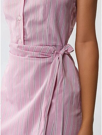 Mini-robe rayée à col chemise hiccup