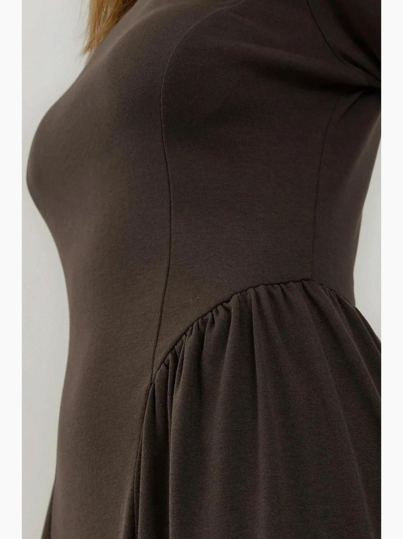 Mini-robe texturée à col bateau hiccup Marron foncé - Kiabi