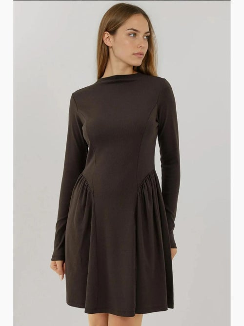 Mini-robe texturée à col bateau hiccup - Kiabi Mini-robe texturée à col bateau hiccup - Kiabi