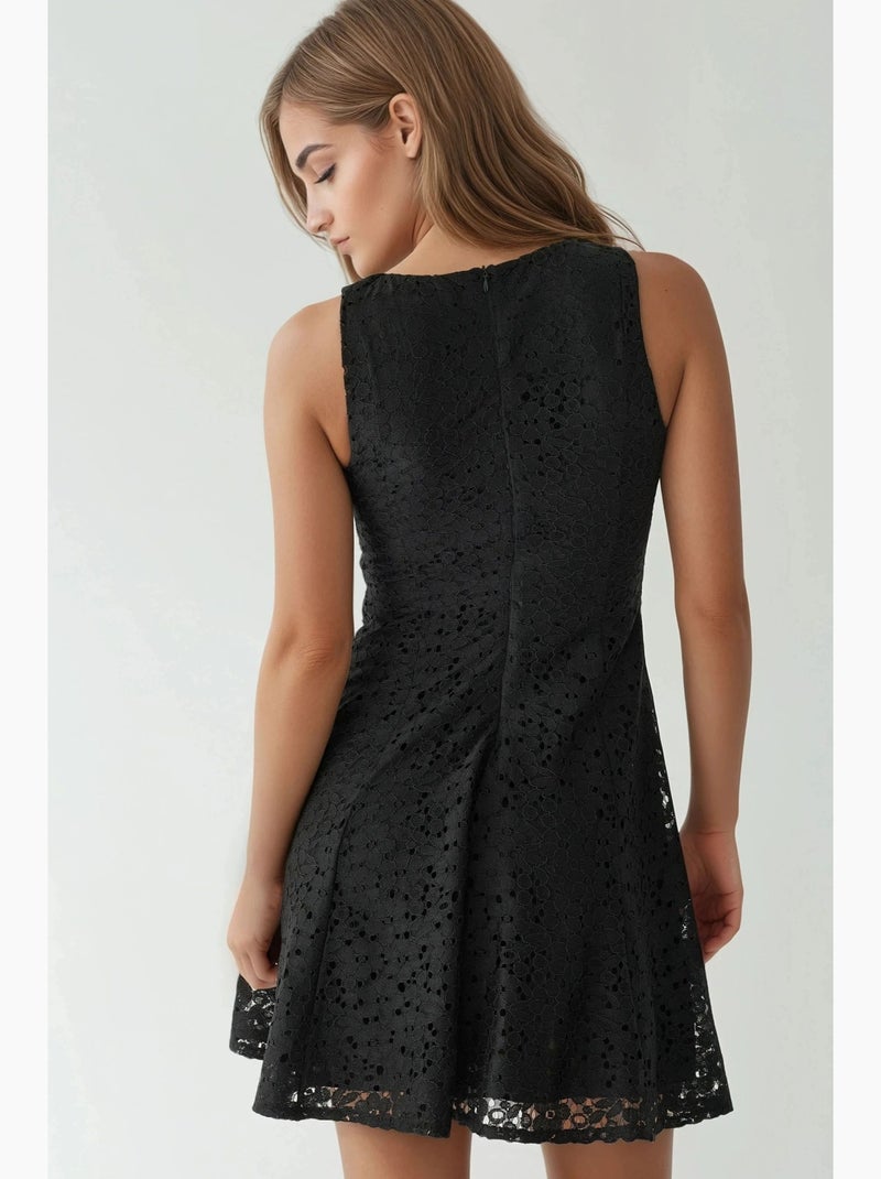 Mini-robe texturée à col ras du cou hiccup Noir - Kiabi