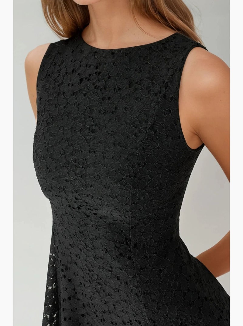Mini-robe texturée à col ras du cou hiccup Noir - Kiabi