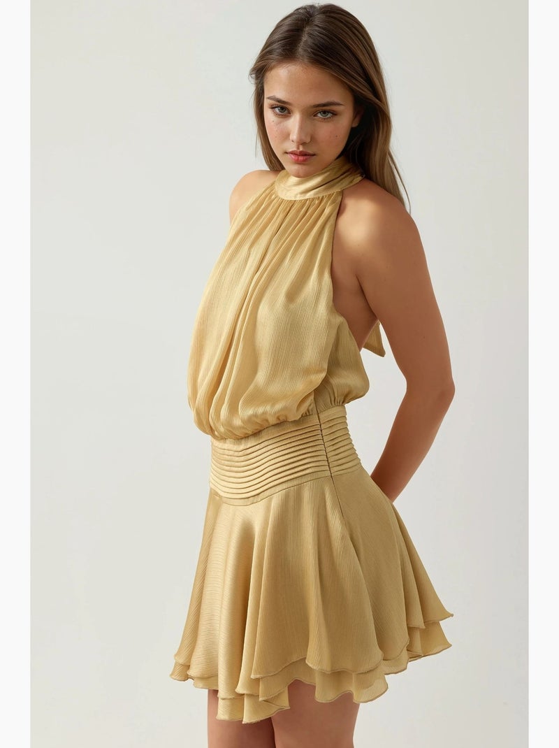 Mini-robe texturée à col roulé hiccup Jaune - Kiabi