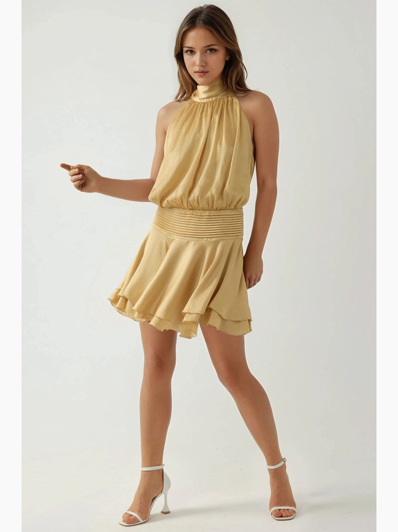 Mini-robe texturée à col roulé hiccup Jaune - Kiabi