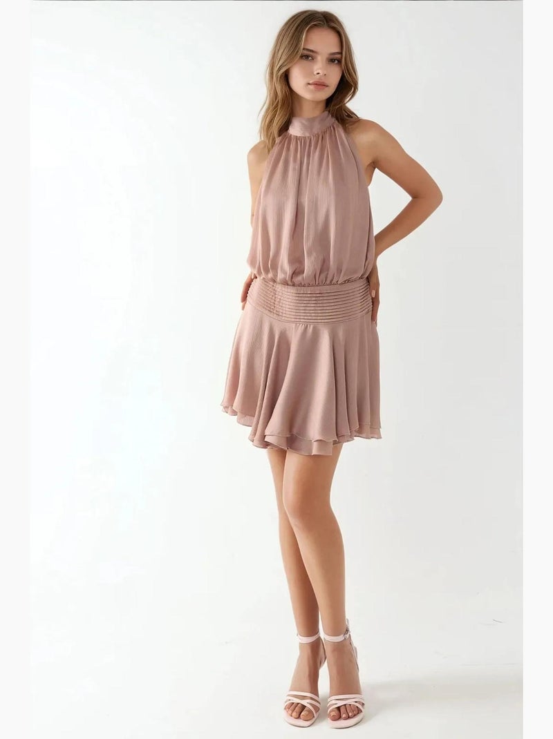 Mini-robe texturée à col roulé hiccup Rose pâle - Kiabi