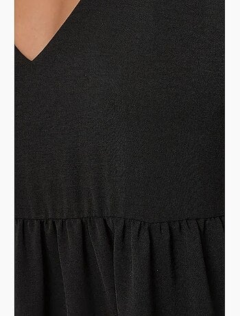 Mini-robe trapèze à col en V