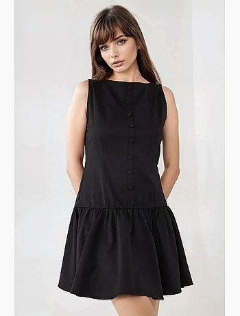 Mini-robe trapèze sans manches avec détails boutonnés hiccup