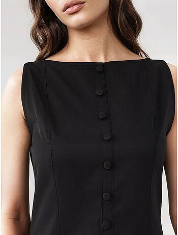 Mini-robe trapèze sans manches avec détails boutonnés hiccup