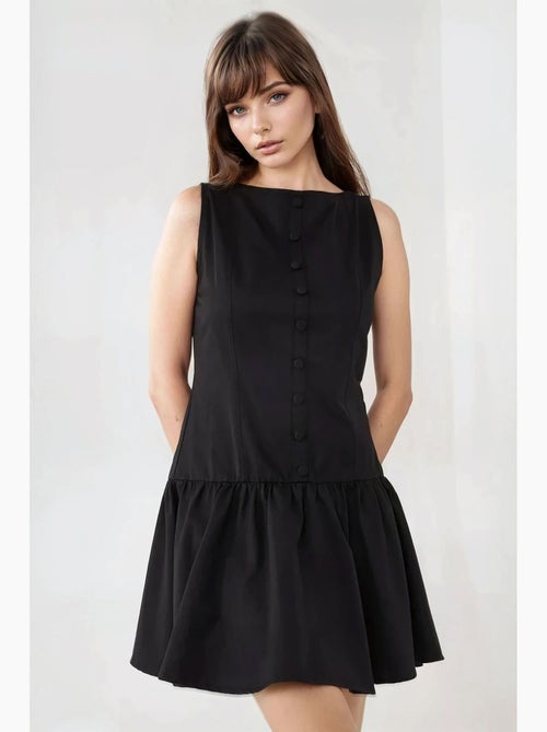 Mini-robe trapèze sans manches avec détails boutonnés hiccup - Kiabi Mini-robe trapèze sans manches avec détails boutonnés hiccup - Kiabi