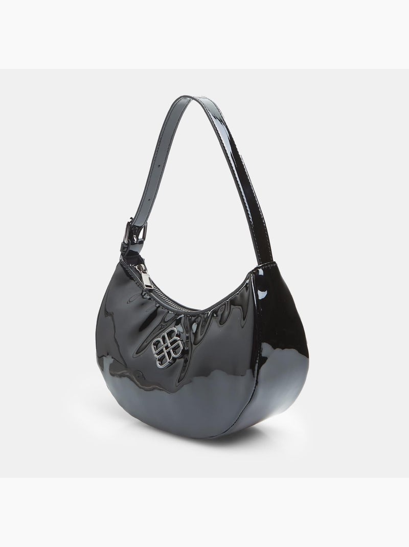 Mini sac Hobo Bata Red Label effet patent Noir - Kiabi