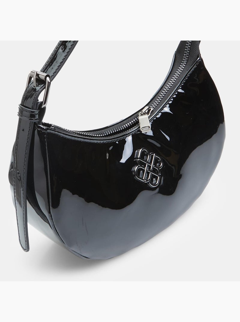 Mini sac Hobo Bata Red Label effet patent Noir - Kiabi