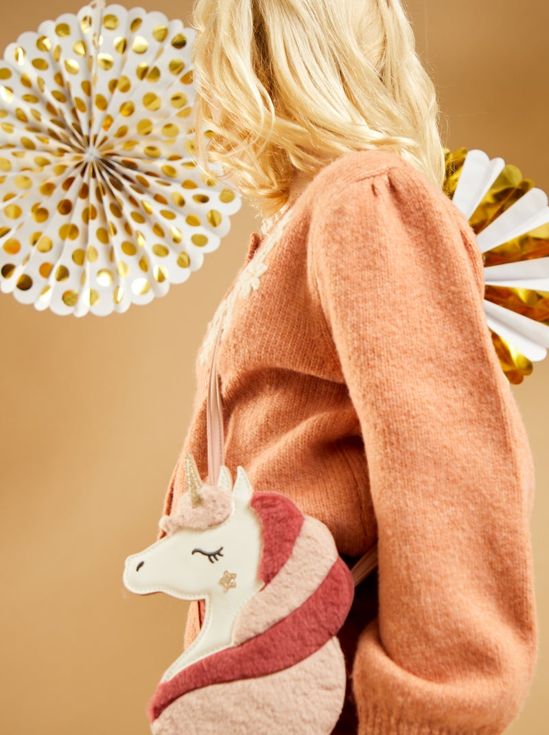 Mini sac 'pégase' avec fausse fourrure rose - Kiabi