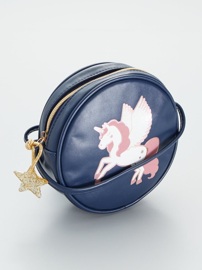 Mini sac rond avec licorne bleu - Kiabi