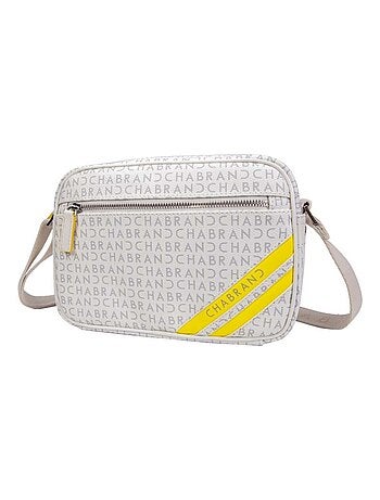Mini-sacoche beige & jaune en synthétique siglé Chabrand