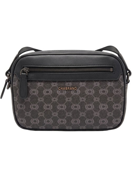 Mini sacoche Chabrand noir en toile enduite siglée garnie cuir - Kiabi