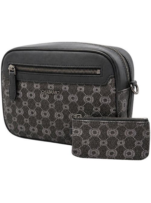 Mini sacoche Chabrand noir en toile enduite siglée garnie cuir - Kiabi