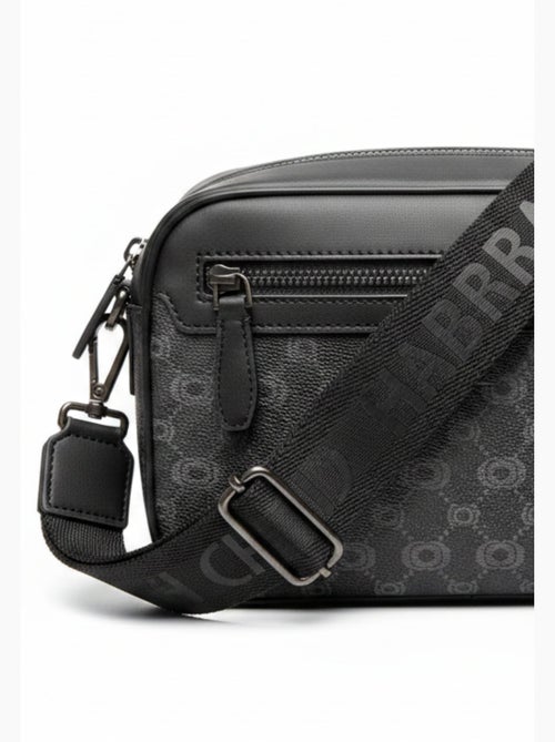 Mini sacoche Chabrand noir en toile enduite siglée garnie cuir - Kiabi