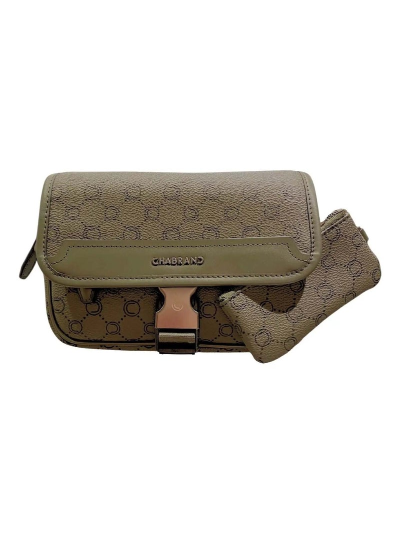 Mini-Sacoche Chabrand Toile Enduite Cuir  - Vert - Kiabi