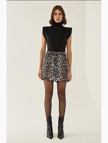 Mini short taille haute à imprimé léopard hiccup