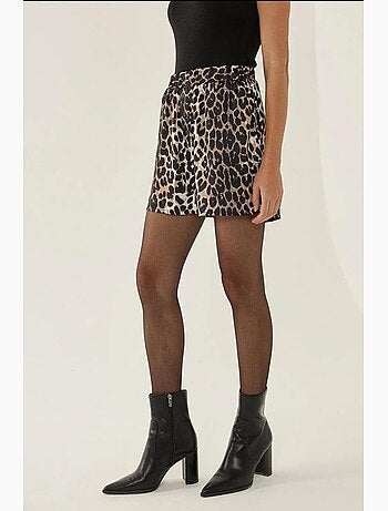 Mini short taille haute à imprimé léopard hiccup