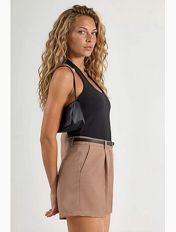Mini-short taille haute à jambes larges hiccup