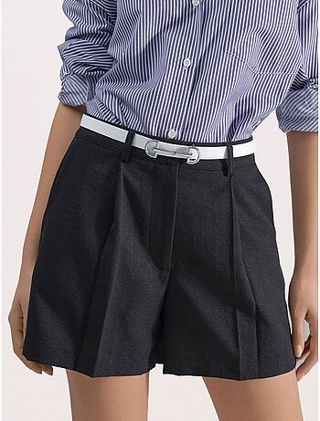 mini-short taille haute à jambes larges