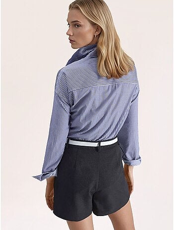 mini-short taille haute à jambes larges