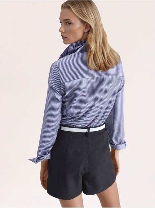 mini-short taille haute à jambes larges - Kiabi