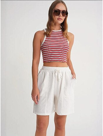 Mini-short taille haute en coton avec cordon de serrage mixray
