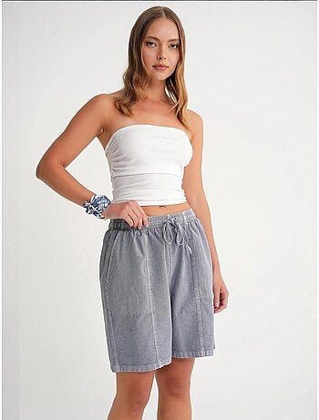 Mini-short taille haute en coton avec cordon de serrage mixray