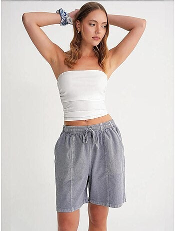 Mini-short taille haute en coton avec cordon de serrage mixray
