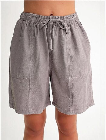 Mini-short taille haute en coton avec cordon de serrage mixray