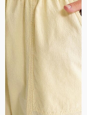Mini-short taille haute en coton avec cordon de serrage mixray