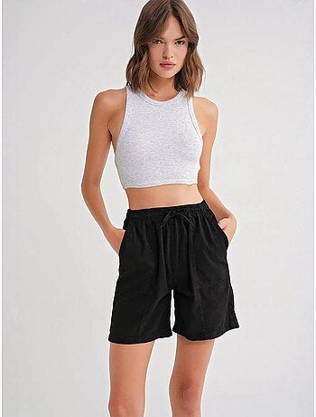 Mini-short taille haute en coton avec cordon de serrage mixray