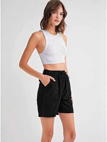 Mini-short taille haute en coton avec cordon de serrage mixray