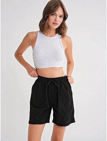 Mini-short taille haute en coton avec cordon de serrage mixray