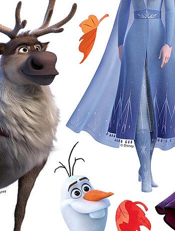 Mini Stickers Disney - La Reine des Neiges 2 - modèle feuilles d'automne - 30 CM x 30 CM