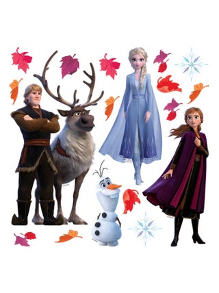 Mini Stickers Disney - La Reine des Neiges 2 - modèle feuilles d'automne - 30 CM x 30 CM
