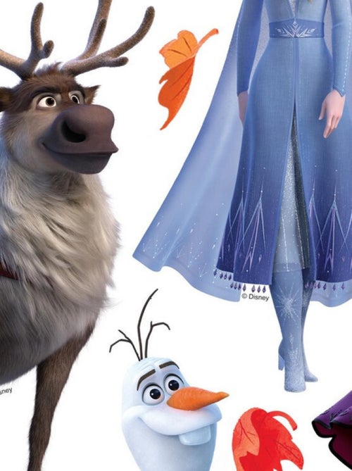 Mini Stickers Disney - La Reine des Neiges 2 - modèle feuilles d'automne - 30 CM x 30 CM - Kiabi