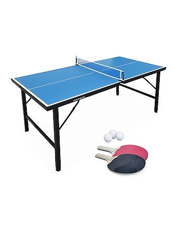 Mini table de ping pong intérieure pliante avec 2 raquettes et 3 balles
