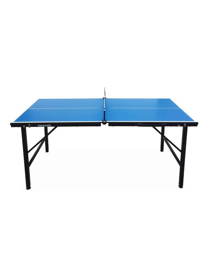 Mini table de ping pong intérieure pliante avec 4 raquettes et 6 balles Bleu - Kiabi