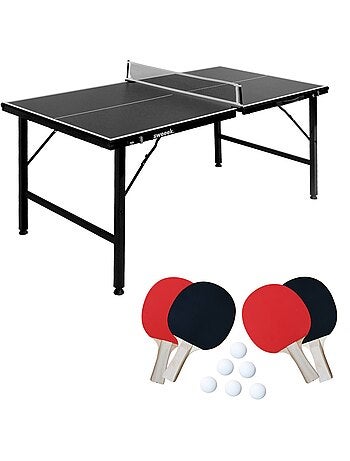 Mini table de ping pong intérieure pliante avec 4 raquettes et 6 balles