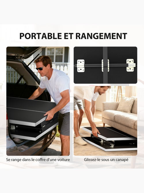 Mini table de ping pong pliable avec accessoires noir blanc - Kiabi