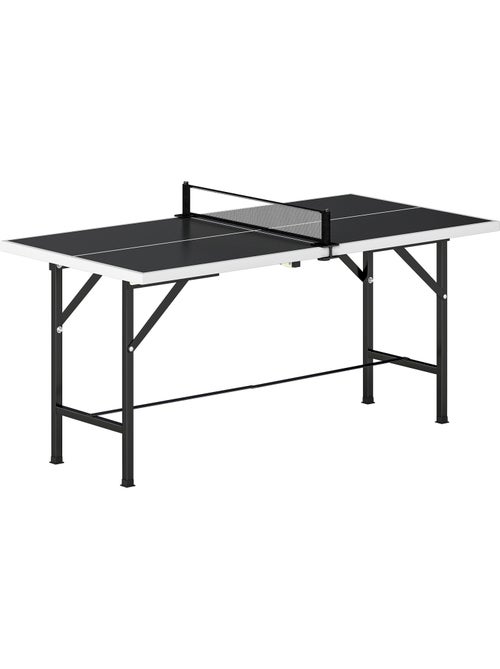 Mini table de ping pong pliable avec accessoires noir blanc - Kiabi