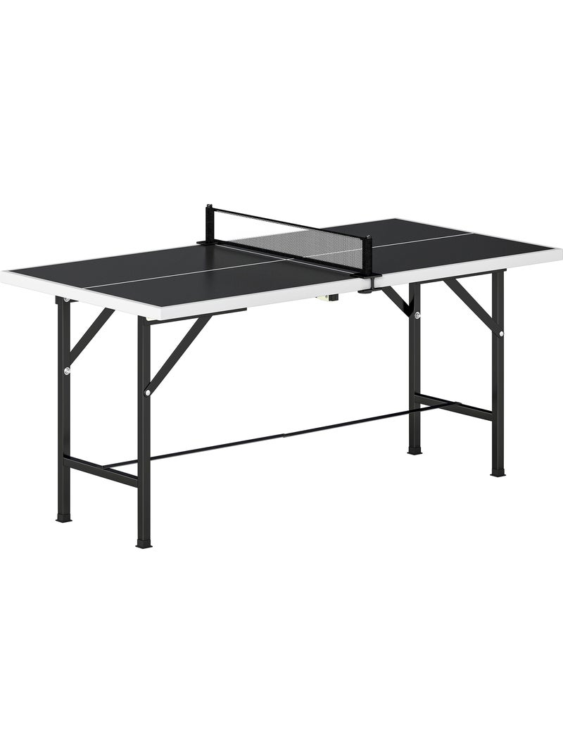 Mini table de ping pong pliable avec accessoires noir blanc Noir - Kiabi