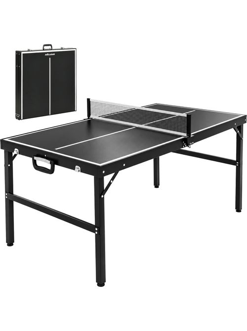 Mini table de ping pong pliable dim. 152 x 76 x 72 cm noir blanc - Kiabi