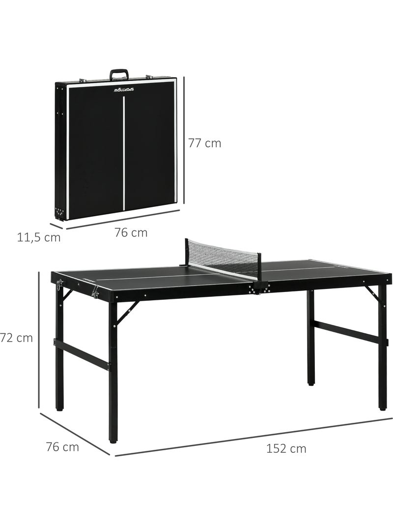 Mini table de ping pong pliable dim. 152 x 76 x 72 cm noir blanc Noir - Kiabi