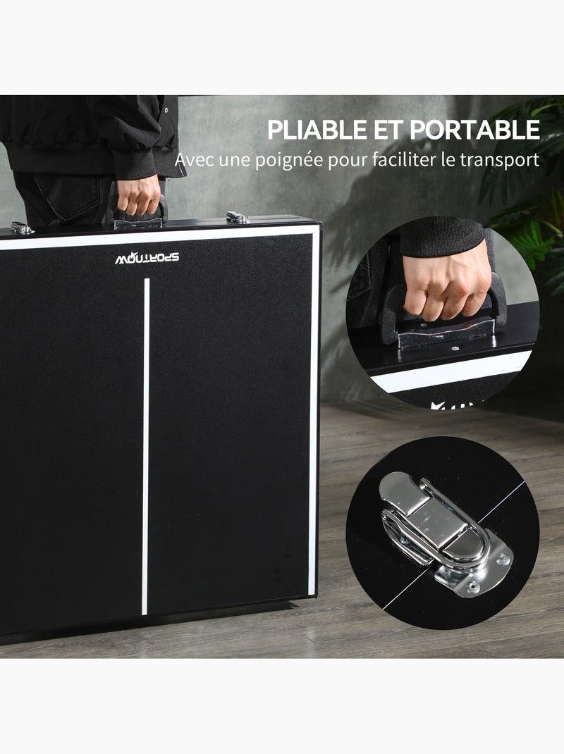 Mini table de ping pong pliable dim. 152 x 76 x 72 cm noir blanc Noir - Kiabi